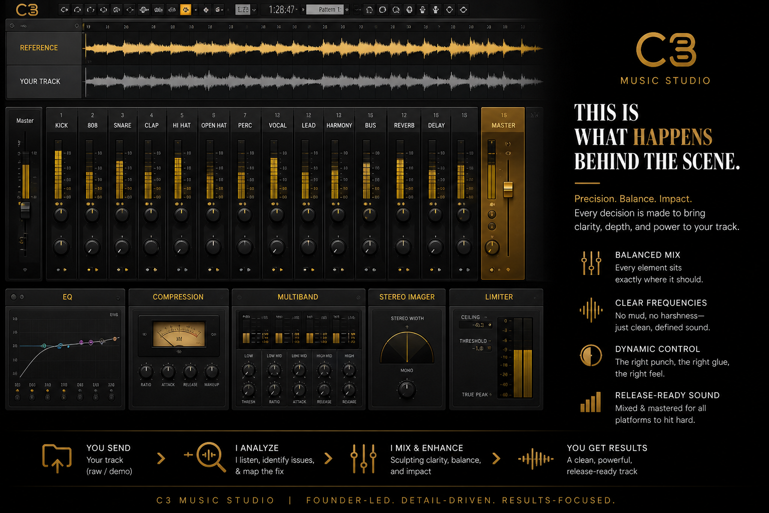 C3 Music Studio behind the scenes mixing and mastering workflow